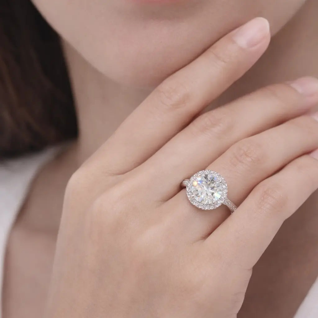 JZ50 1CT Sterling Silver S925 Moissanite Diamond 50%offamazon