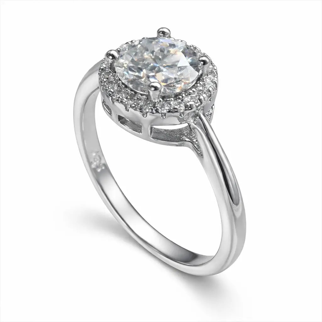 JZ50 1CT Sterling Silver S925 Moissanite Diamond 50%offamazon