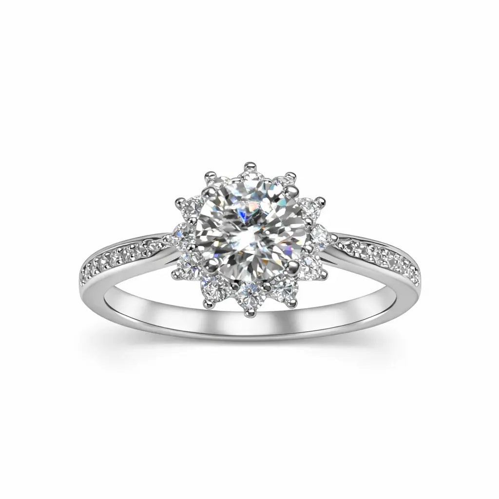 JZ36 1CT Sterling Silver S925 Moissanite Diamond 50%offamazon