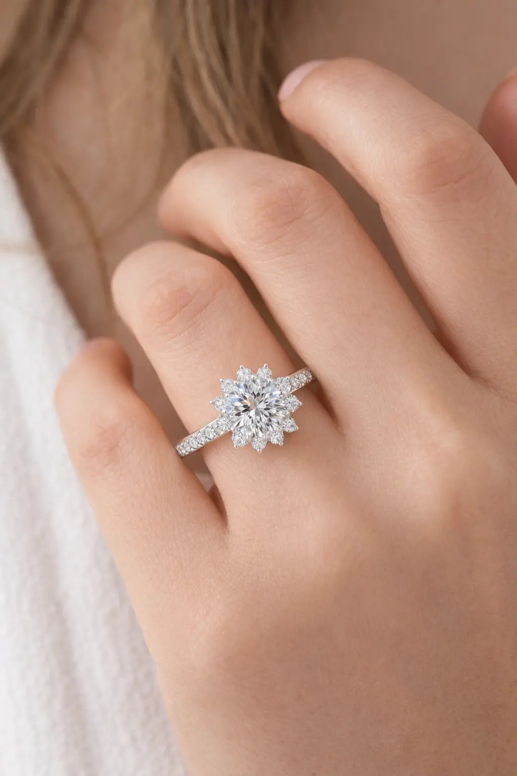 JZ36 1CT Sterling Silver S925 Moissanite Diamond 50%offamazon