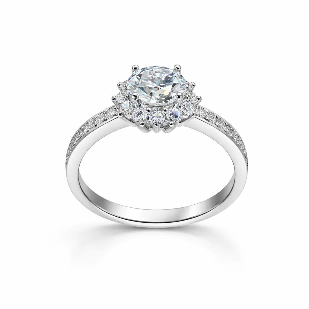 JZ36 1CT Sterling Silver S925 Moissanite Diamond 50%offamazon