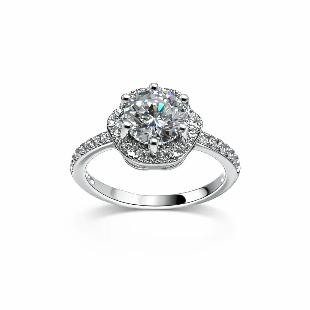 JZ29 1.5 CT Sterling Silver S925 Moissanite Diamond 50%offamazon