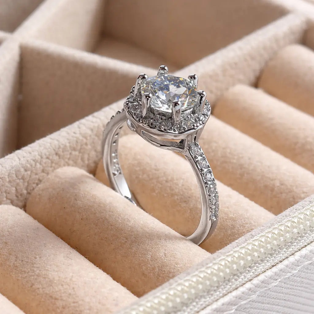 JZ29 1.5 CT Sterling Silver S925 Moissanite Diamond 50%offamazon
