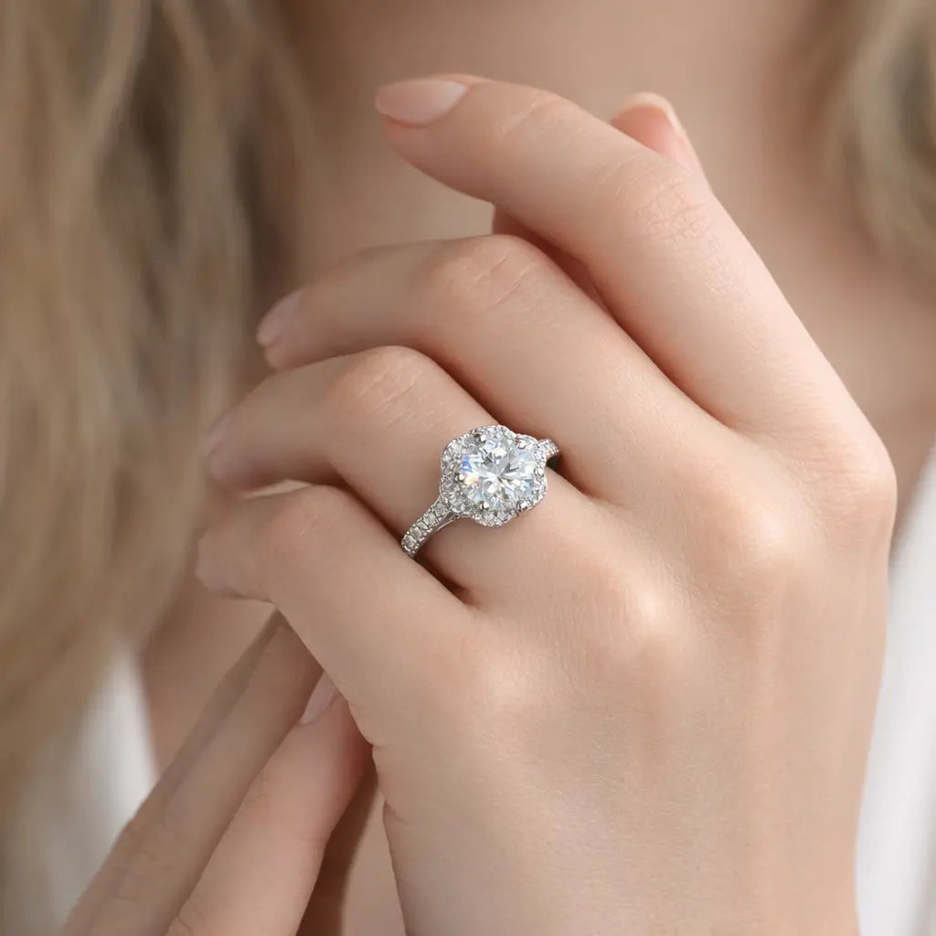 JZ29 1.5 CT Sterling Silver S925 Moissanite Diamond 50%offamazon