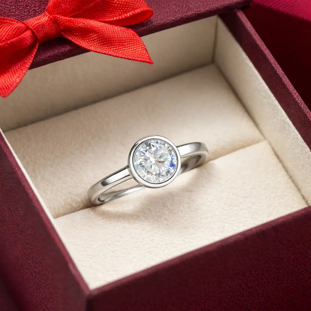 JZ27 1 CT Sterling Silver S925 Moissanite Diamond 50%offamazon