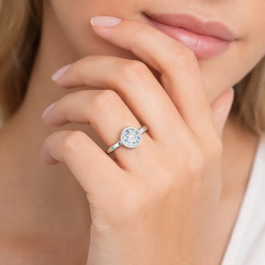 JZ27 1 CT Sterling Silver S925 Moissanite Diamond 50%offamazon