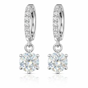 ER44 1CT Sterling Silver S925 Moissanite Diamond 50%offamazon