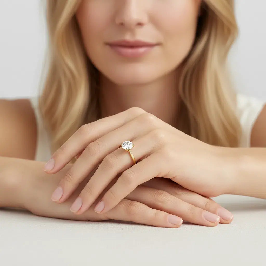 JZ67 1CT Gold Sterling Silver S925 Moissanite Diamond 50%offamazon