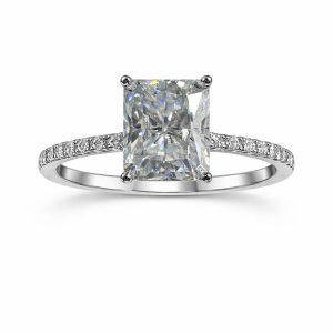 JZ63 4CT Princess Cut Halo Moissanite Ring – Luxury Statement Design 50%offamazon