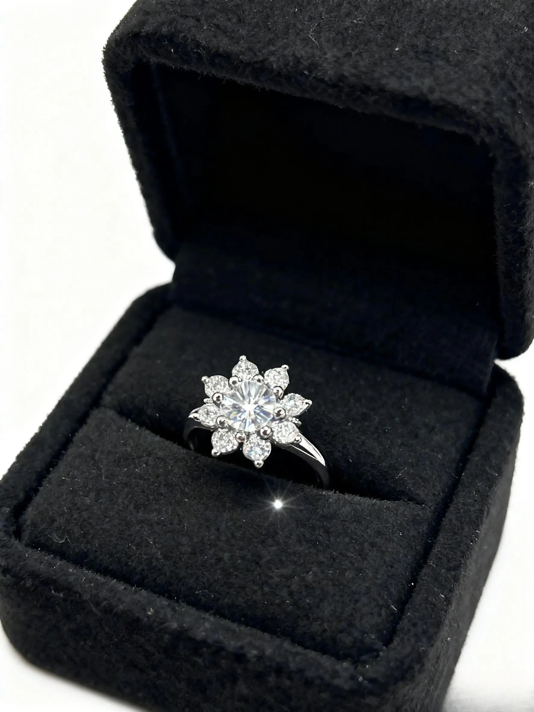 JZ43 1CT Sterling Silver S925 Moissanite Diamond 50%offamazon