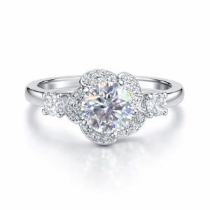JZ35 1CT Sterling Silver S925 Moissanite Diamond 50%offamazon