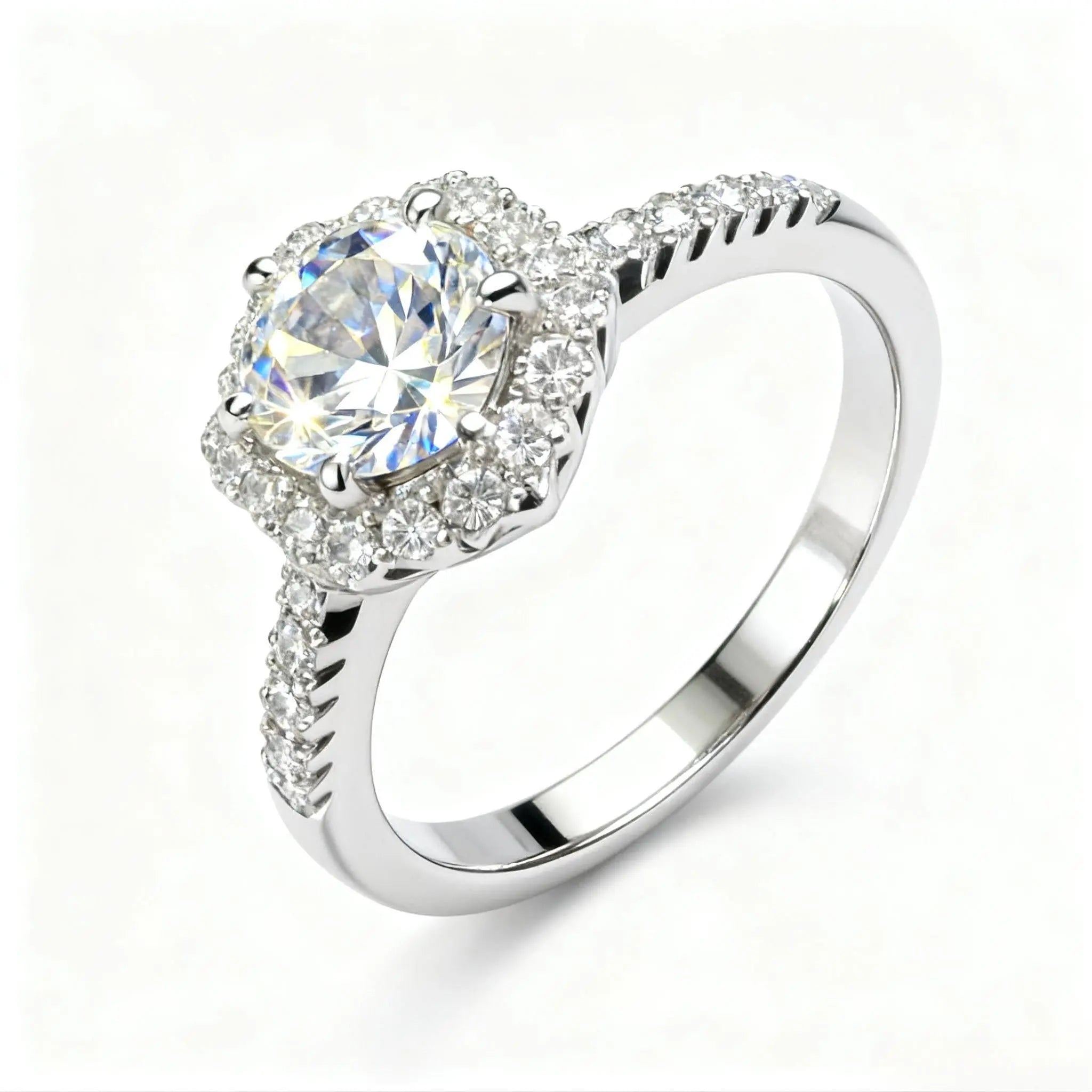 JZ31 1CT Sterling Silver S925 Moissanite Diamond 50%offamazon