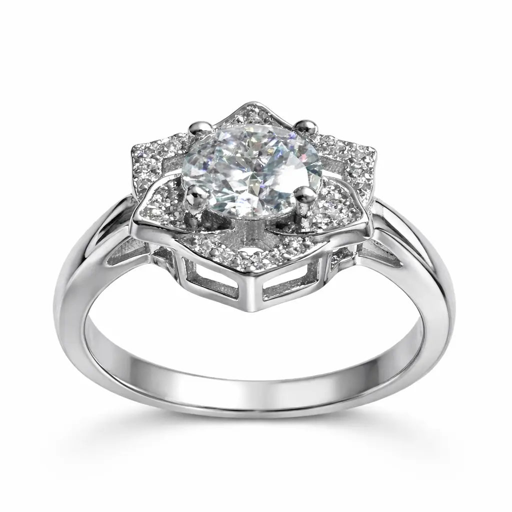 JZ28 1CT Sterling Silver S925 Moissanite Diamond 50%offamazon