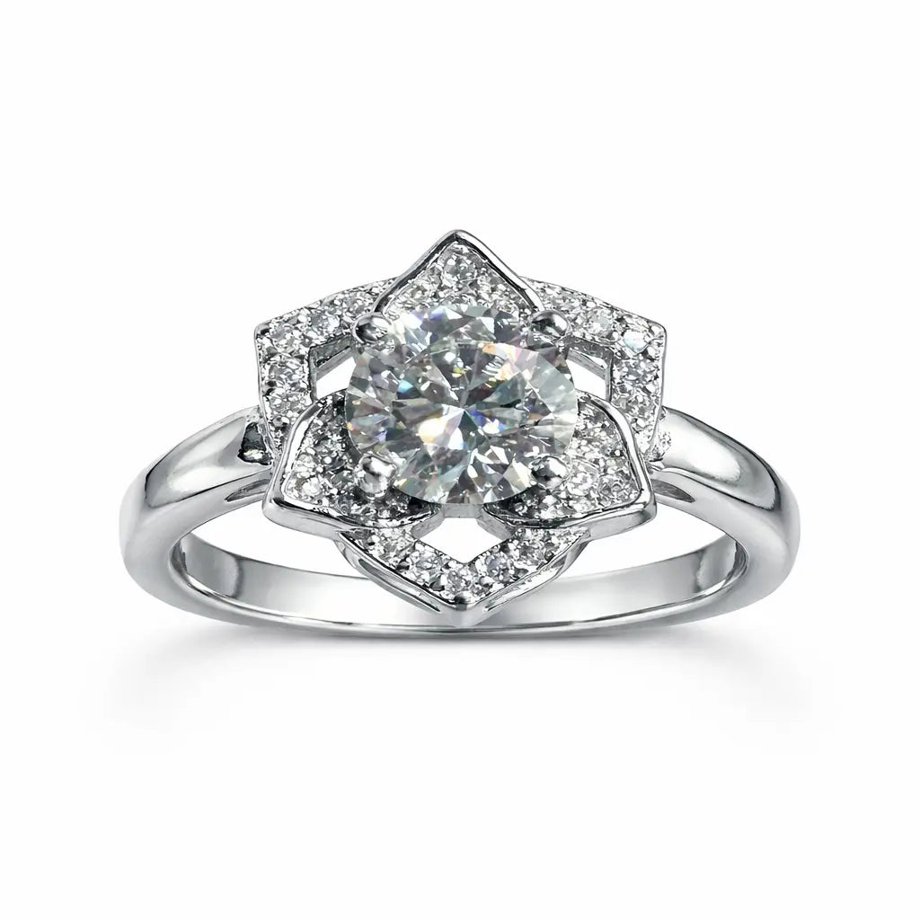 JZ28 1CT Sterling Silver S925 Moissanite Diamond 50%offamazon