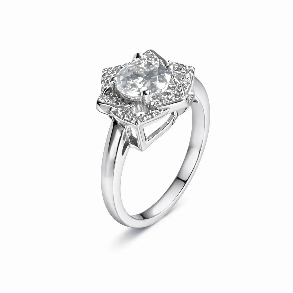 JZ28 1CT Sterling Silver S925 Moissanite Diamond 50%offamazon