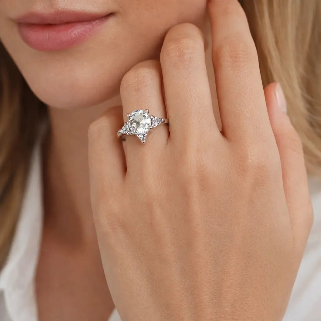 JZ14 1.5CT Sterling Silver S925 Moissanite Diamond 50%offamazon