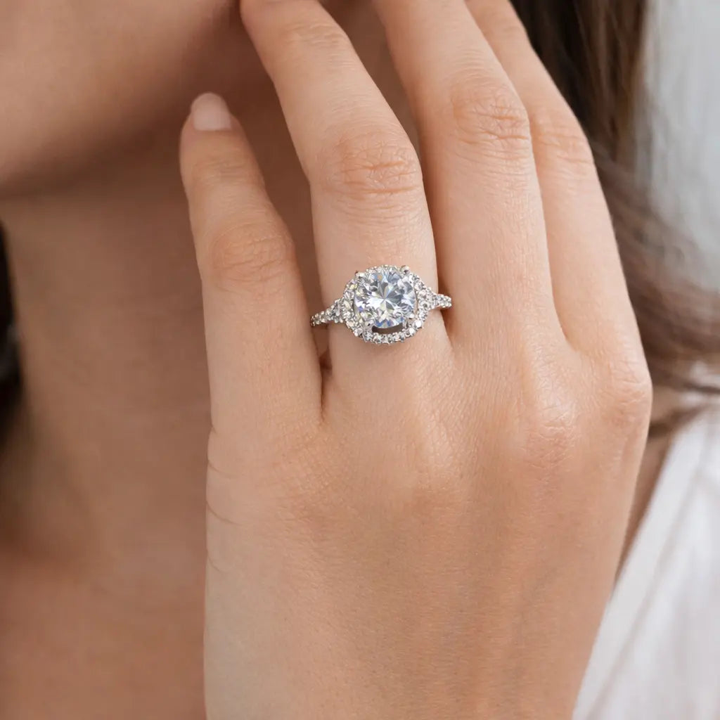 JZ09 1CT Sterling Silver S925 Moissanite Diamond 50%offamazon