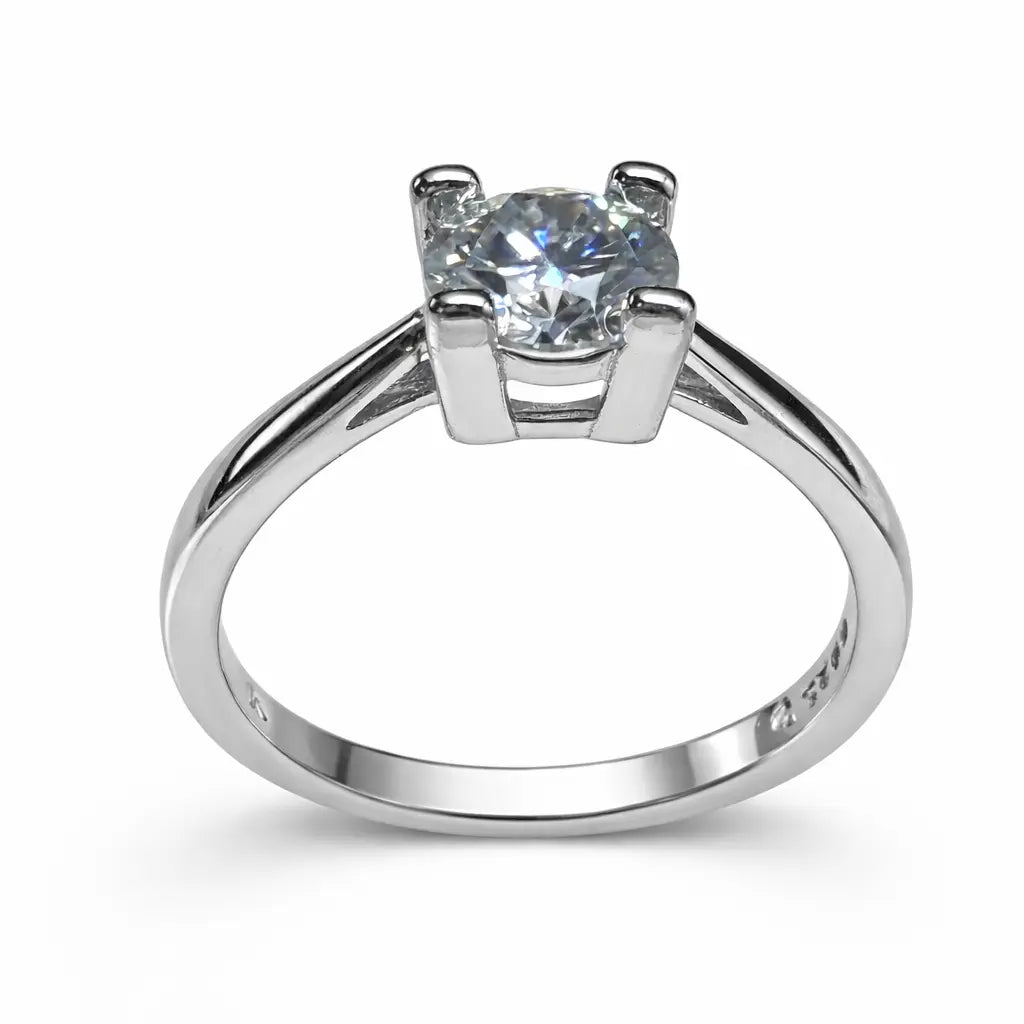 JZ08 1CT Sterling Silver S925 Moissanite Diamond 50%offamazon