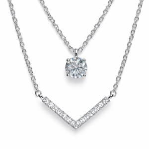 XL59 1CT Sterling Silver S925 Moissanite Diamond Necklace 50%offamazon