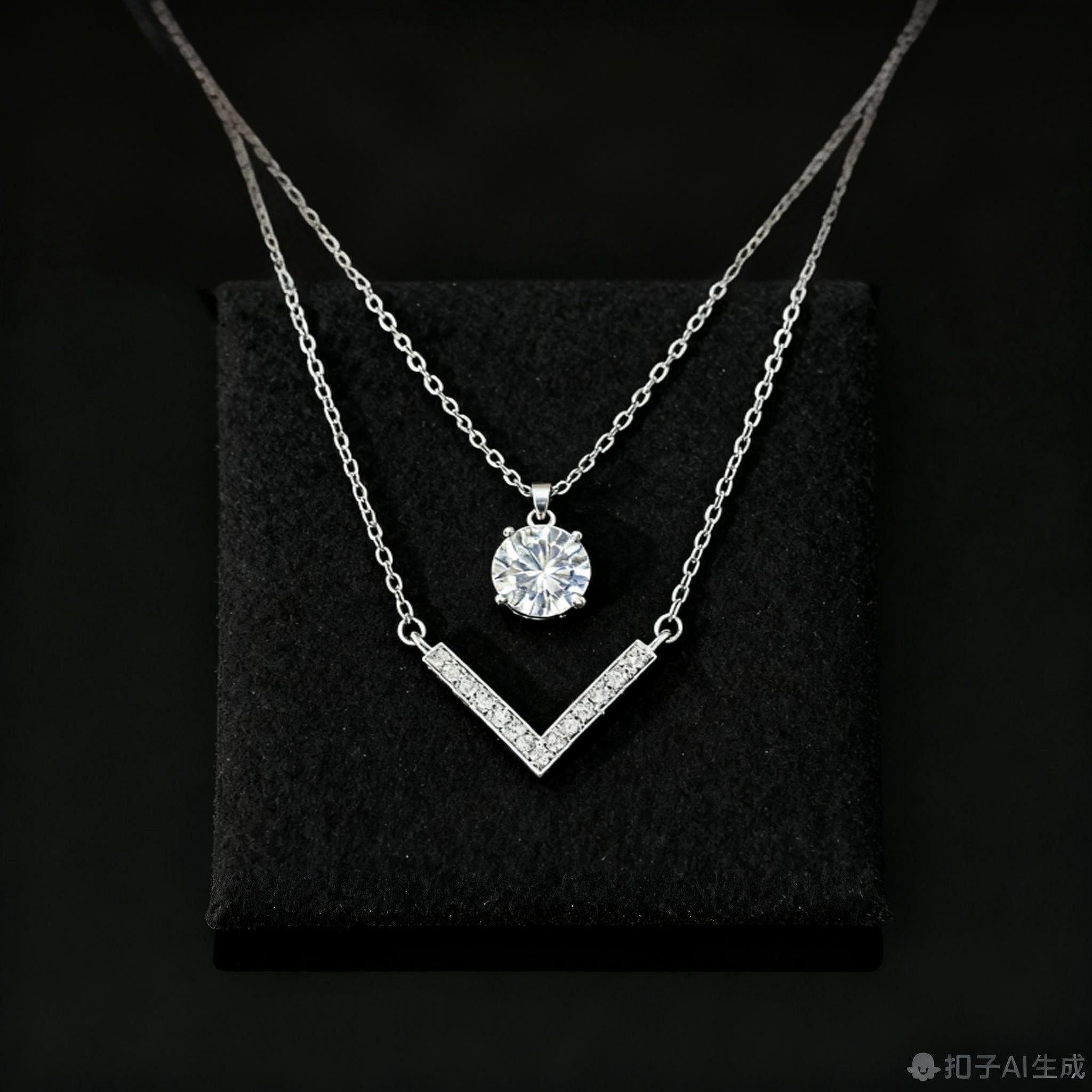XL59 1CT Sterling Silver S925 Moissanite Diamond Necklace 50%offamazon