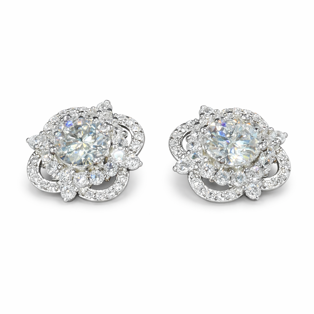 ER43 1CT Sterling Silver S925 Moissanite Diamond 50%offamazon