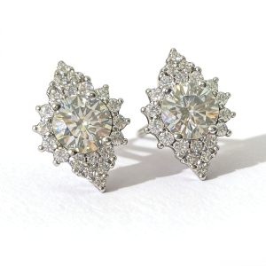 ER38 1CT*2 Sterling Silver S925 Moissanite Diamond 50%offamazon