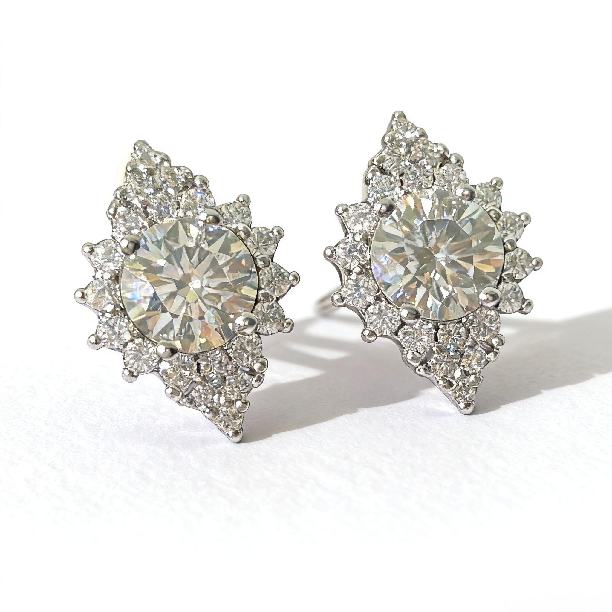 ER38 1CT*2 Sterling Silver S925 Moissanite Diamond 50%offamazon