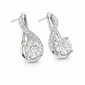 ER18 1CT*2 Sterling Silver S925 Moissanite Diamond 50%offamazon