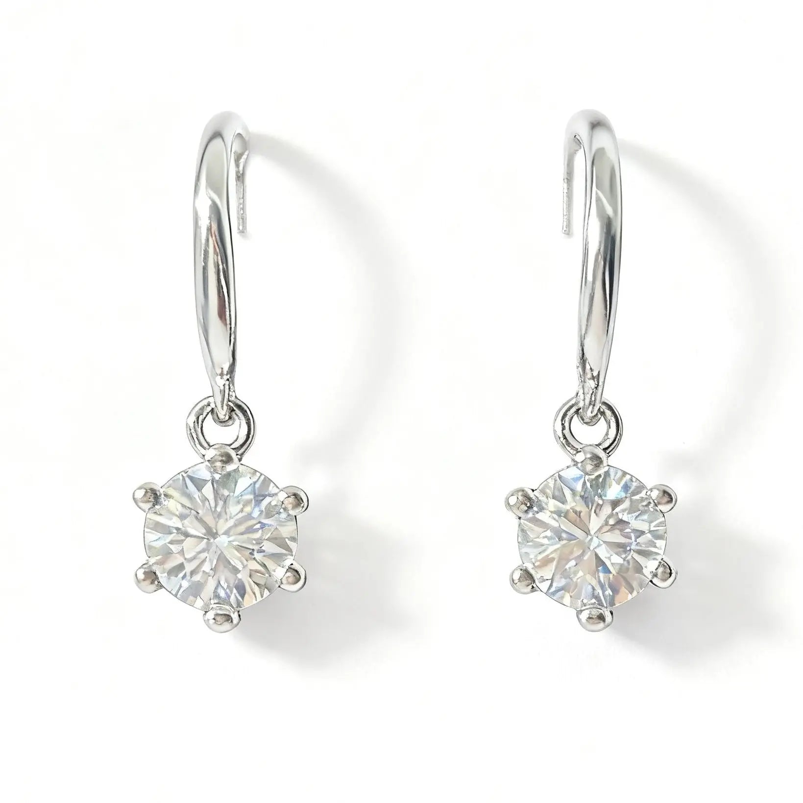 ER06 1CT Sterling Silver S925 Moissanite Diamond 50%offamazon